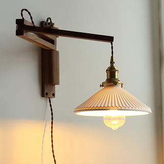 Walnut Swing Arm Wall Lamp Arkstarhome