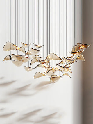 Wave Floating Leaf Chandelier Arkstarhome