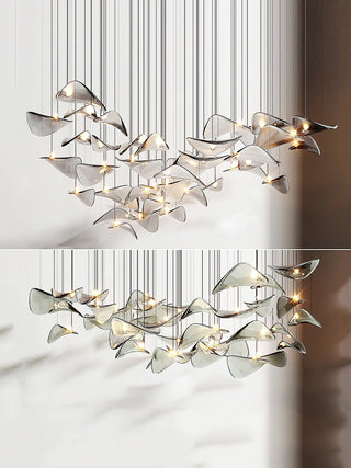Wave Floating Leaf Chandelier Arkstarhome