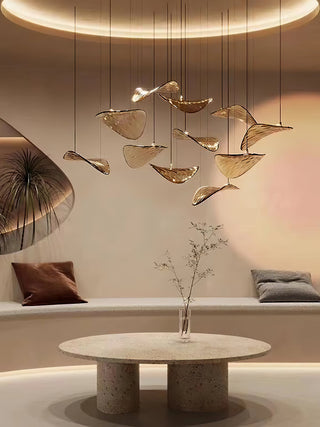 Wave Floating Leaf Chandelier Arkstarhome