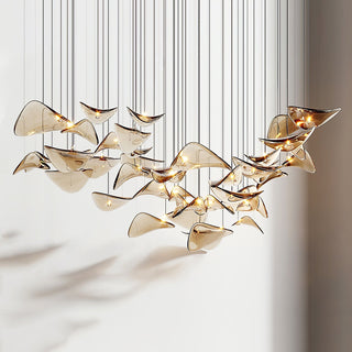 Wave Floating Leaf Chandelier Arkstarhome