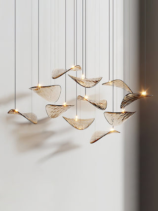 Wave Floating Leaf Chandelier Arkstarhome