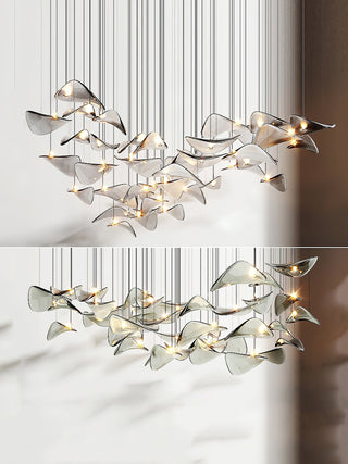 Wave Floating Leaf Chandelier Arkstarhome