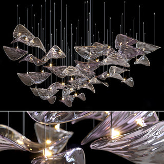 Wave Floating Leaf Chandelier Arkstarhome