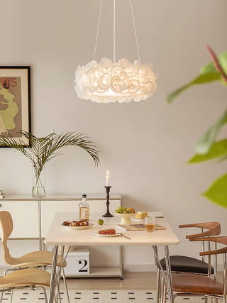 White Hydrangea Pendant Lamp Arkstarhome