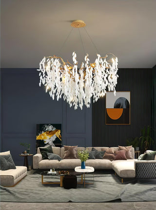 White Jade Branch Brass Chandelier Arkstarhome