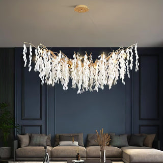 White Jade Branch Brass Chandelier Arkstarhome