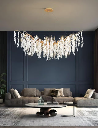 White Jade Branch Brass Chandelier Arkstarhome
