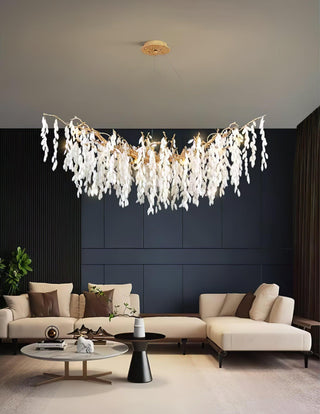 White Jade Branch Brass Chandelier Arkstarhome