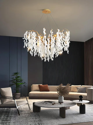 White Jade Branch Brass Chandelier Arkstarhome