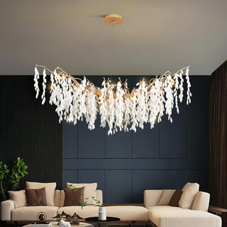 White Jade Branch Brass Chandelier Arkstarhome