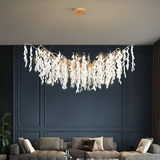 White Jade Branch Brass Chandelier Arkstarhome