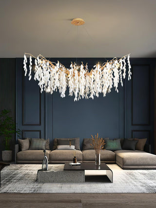 White Jade Branch Brass Chandelier Arkstarhome
