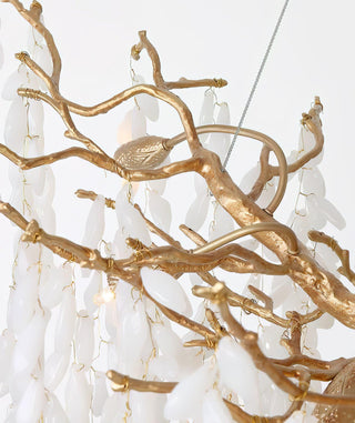 White Jade Branch Brass Chandelier Arkstarhome