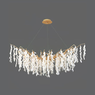 White Jade Branch Brass Chandelier Arkstarhome