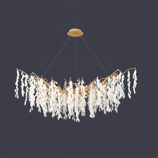 White Jade Branch Brass Chandelier Arkstarhome