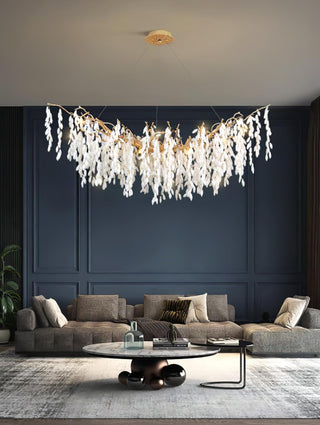 White Jade Branch Brass Chandelier Arkstarhome