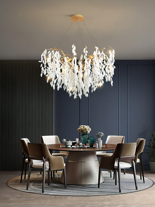 White Jade Branch Brass Chandelier Arkstarhome