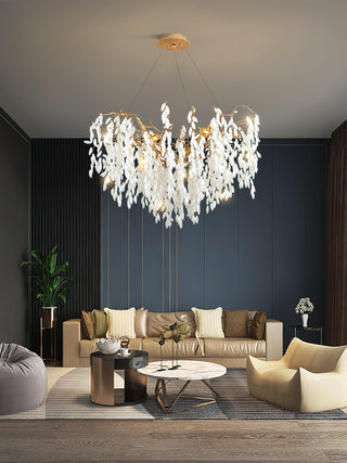 White Jade Branch Brass Chandelier Arkstarhome