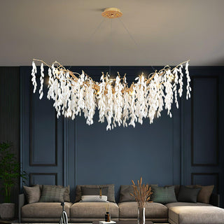 White Jade Branch Brass Chandelier Arkstarhome