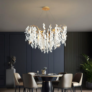 White Jade Branch Brass Chandelier Arkstarhome