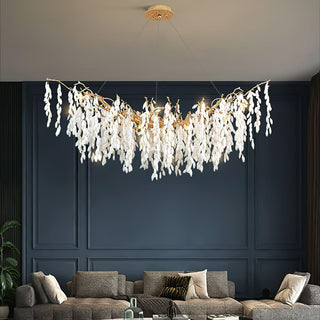 White Jade Branch Brass Chandelier Arkstarhome
