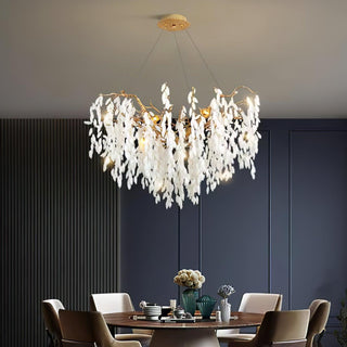 White Jade Branch Brass Chandelier Arkstarhome