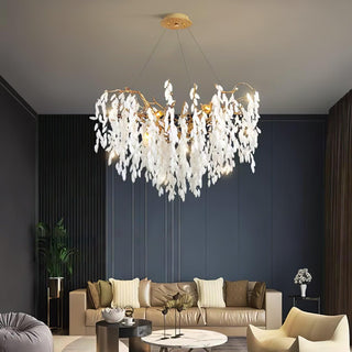 White Jade Branch Brass Chandelier Arkstarhome