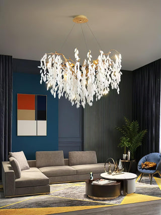 White Jade Branch Brass Chandelier Arkstarhome