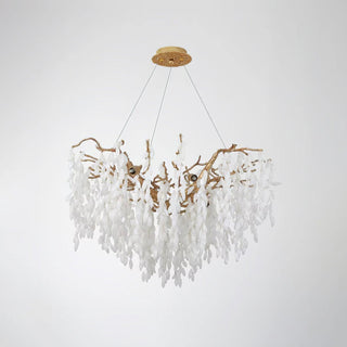 White Jade Branch Brass Chandelier Arkstarhome