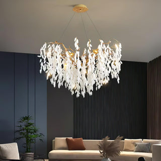 White Jade Branch Brass Chandelier Arkstarhome